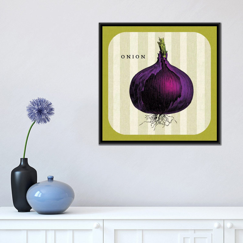 « linen légume iii », impression sur toile, H 18 po x l 18 po x P 1,5 po, Toile avec cadre noir, Pas de tapis