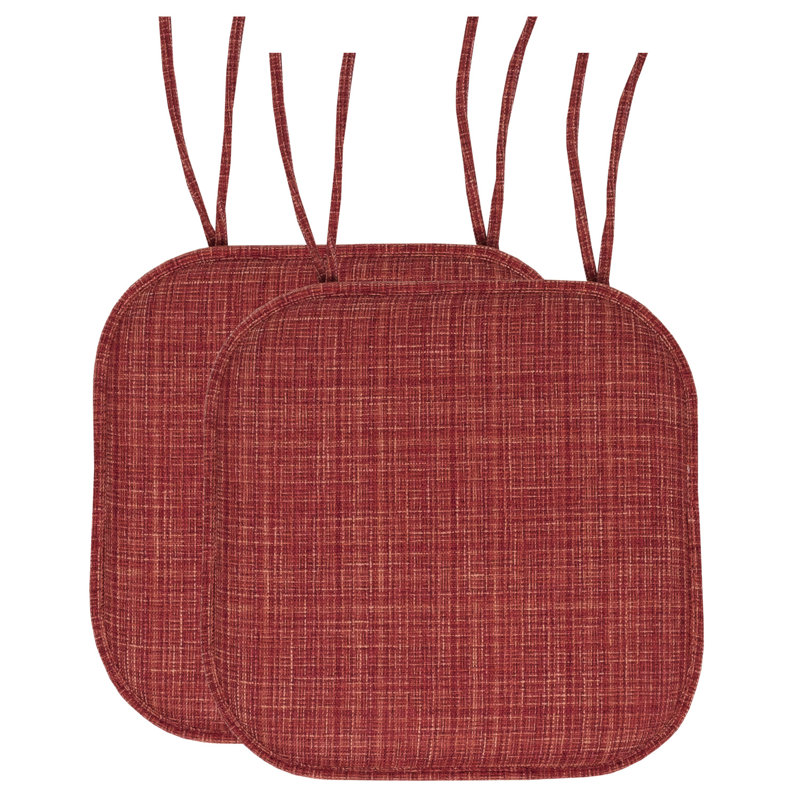 Coussin de chaise antidérapant en mousse à mémoire de forme 16 po x 16 po Aria, Paquet de 2, Bourgogne multi