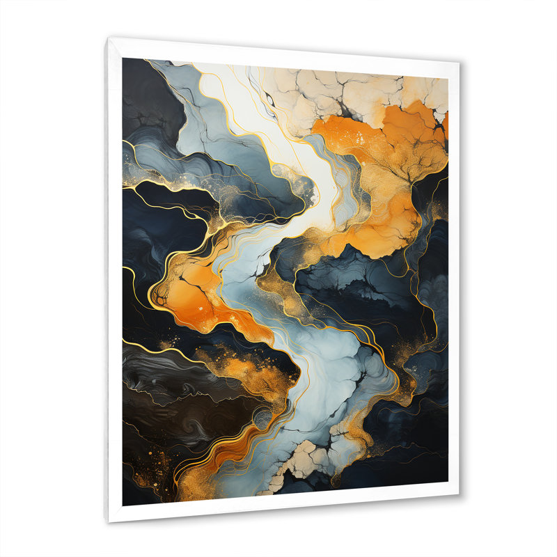 Meandering River Endless Journey V - Print on Canvas, H 44 po x l 34 po x P 1,5 po, Cadre blanc