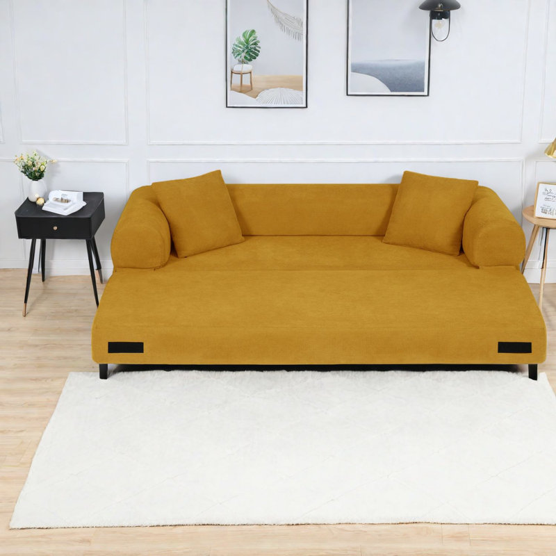 Compression Convertible Sofas, Foam Corduroy Modern Sleeper For Home