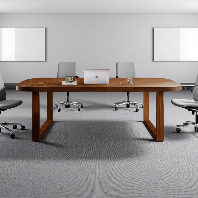 Grande table de conférence en bois massif brun, bureau de conférence rectangulaire, H 29,53 po x L 78,74 po x l 31,5 po