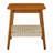 Side Table with Woven Shelf, Boho Side Table with Storage