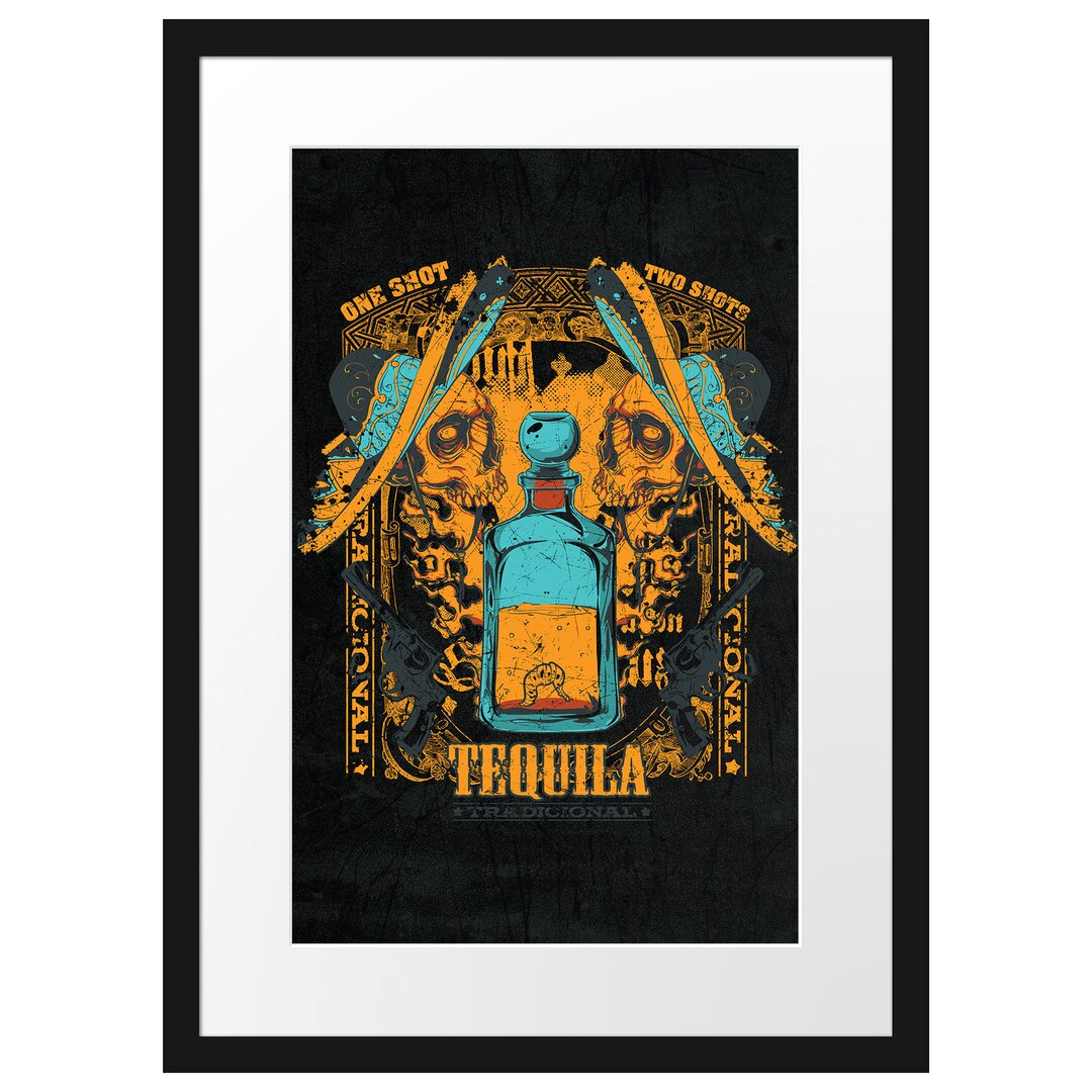 Gerahmtes Poster Tequila Duel Black