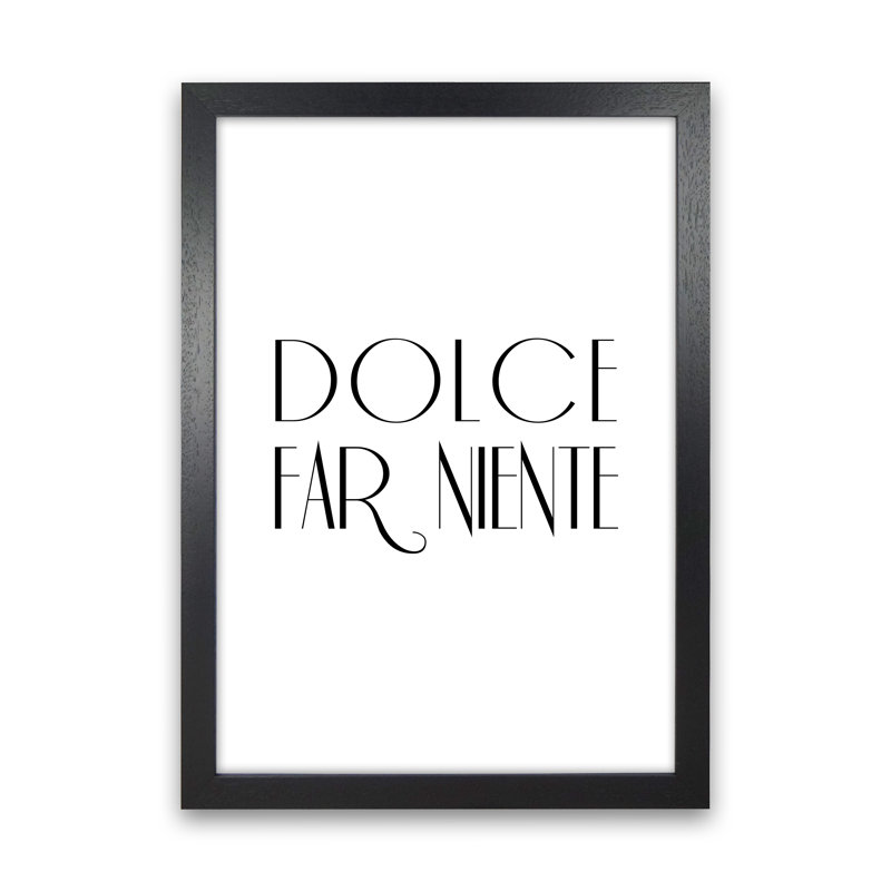 Dolce Far Niente 2 - Print on Canvas, Black Frame, 46cm H x 34cm W x 3cm D