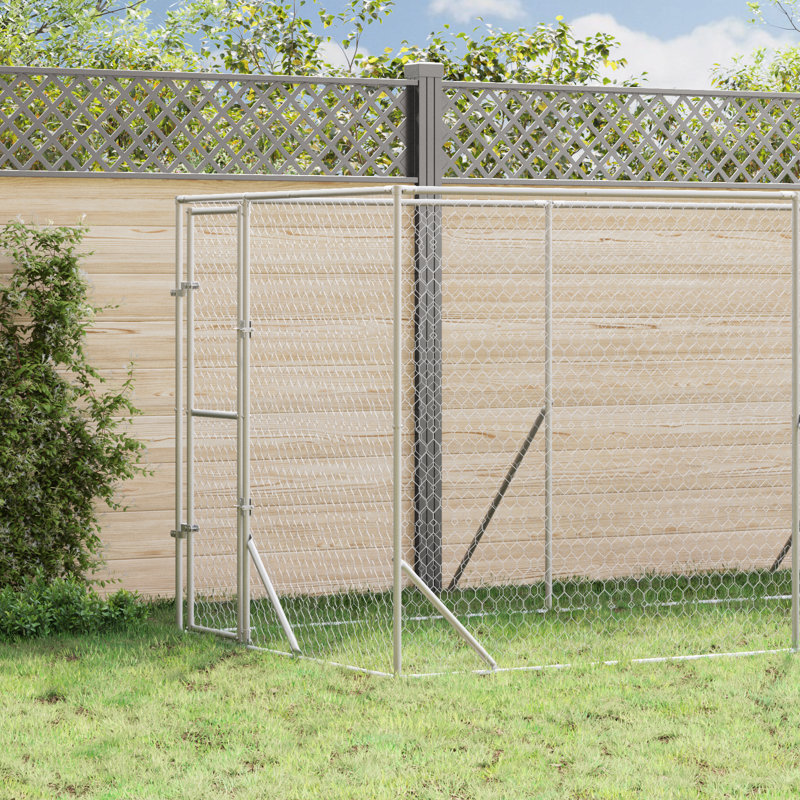Chenil d'extérieur pour chien Vidaxl, H 79,2 po x l 79,2 po x P 393,6 po