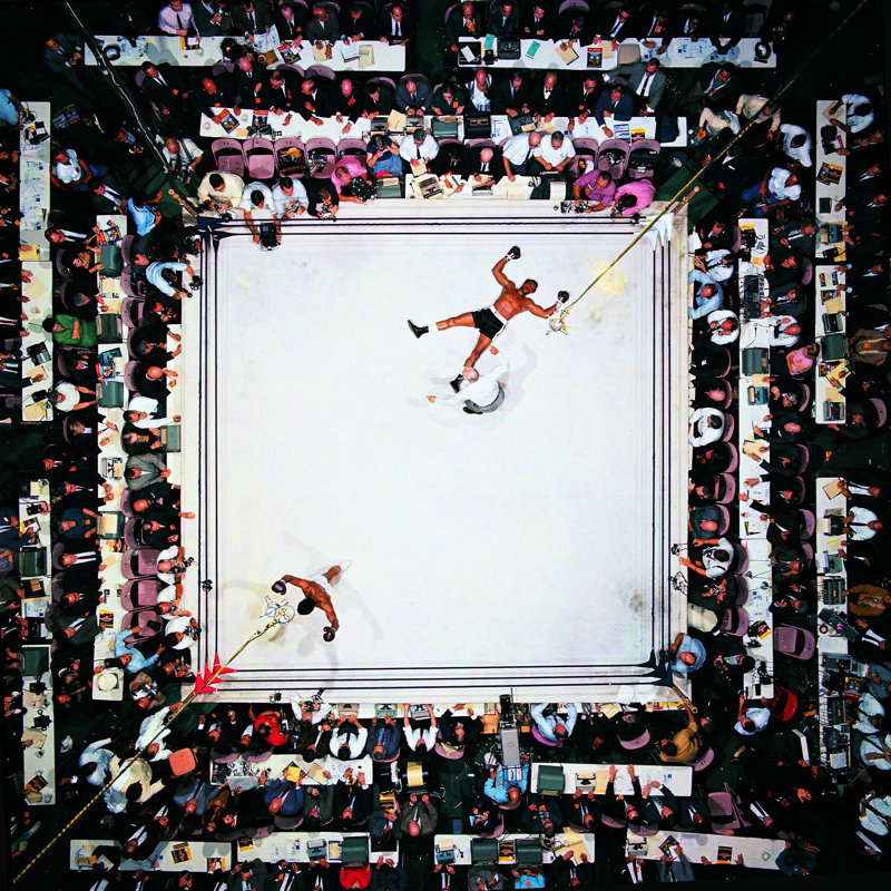 Muhammad Ali Knockout From Above - Wrapped Canvas Print, 76cm H x 76cm W