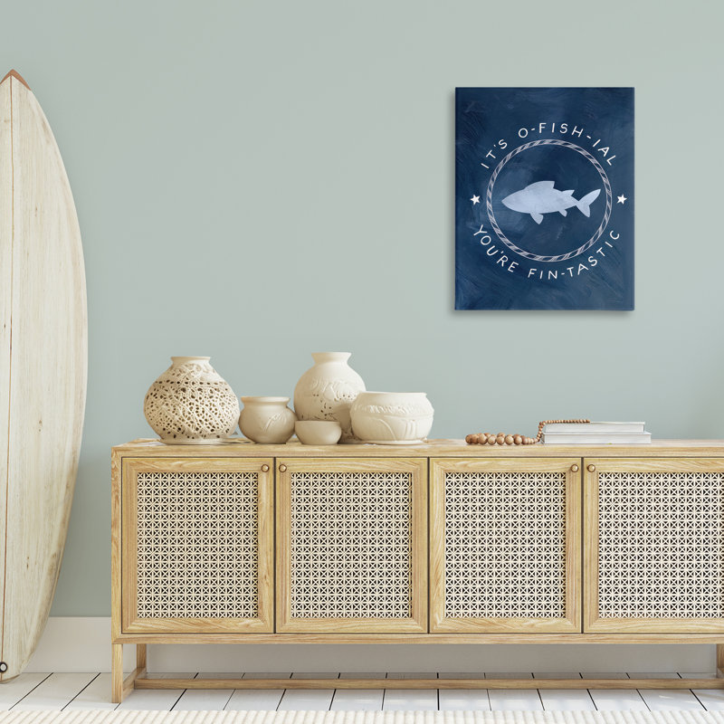  Officially Fantastic Fish Pun Canvas Wall Art by Caverly Smith, H 30 po x l 24 po