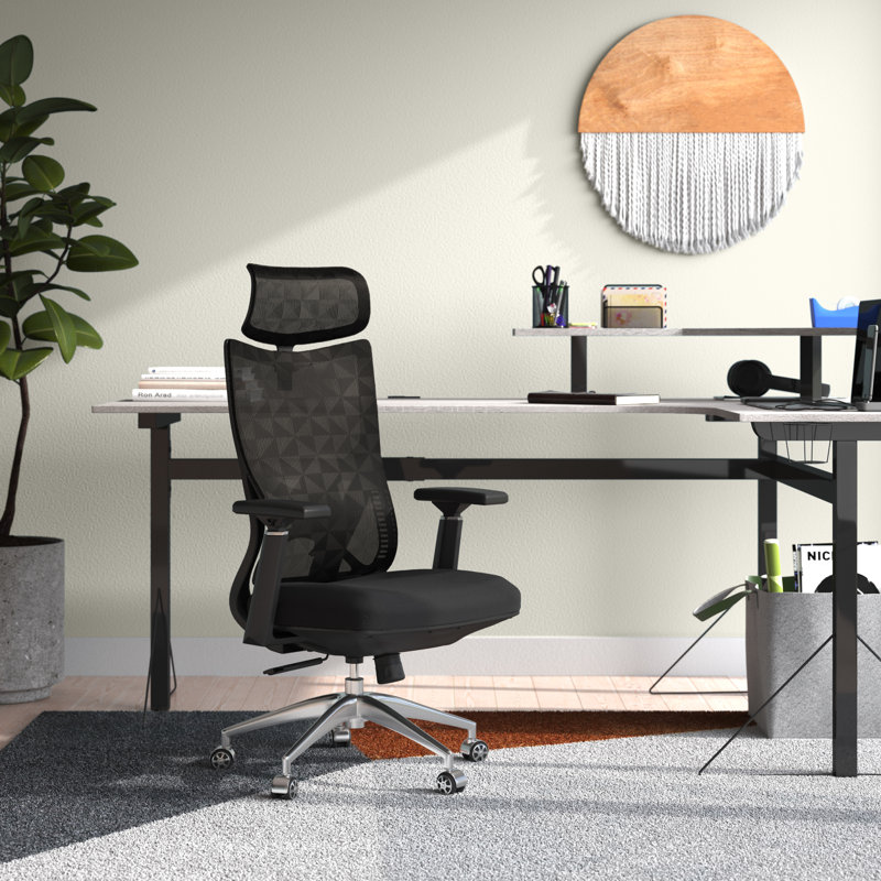 Arunya Mesh Task Chair with Headrest, Black