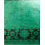 Tapis unique vert / brun surteint de 9 pi 4 po x 12 pi Overdyed