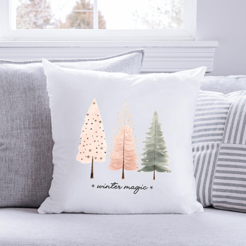 06_Hygge_Christmas_tree Reversible Throw Pillow, 18" x 18"