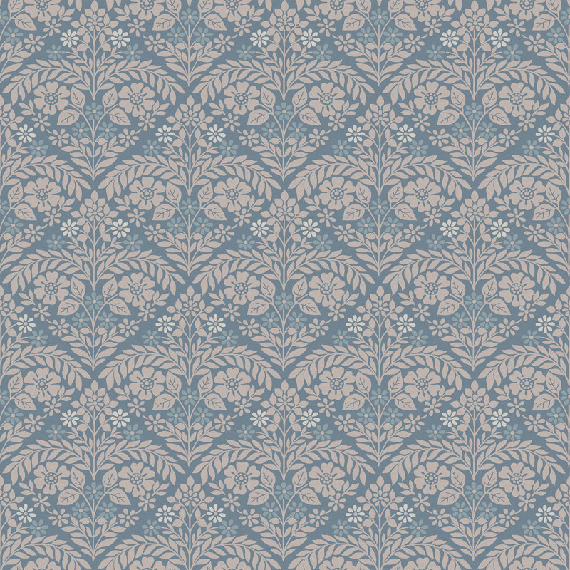 Laura Ashley Margam, papier peint, Bleu Newport