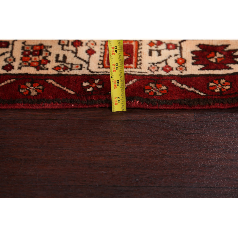 One-of-a-Kind Runner 3'9" x 12'11" 1970s Runner Wool Area Rug in Ivory