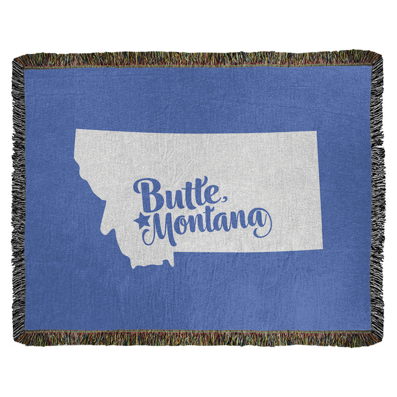 Jeté en coton butte montana, 50 po x 60 po, Bleu