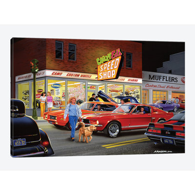 «Crazy Ed's» par Bruce Kaiser - Publicité rétro sur toile