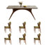 French retro simple rectangular dining table set