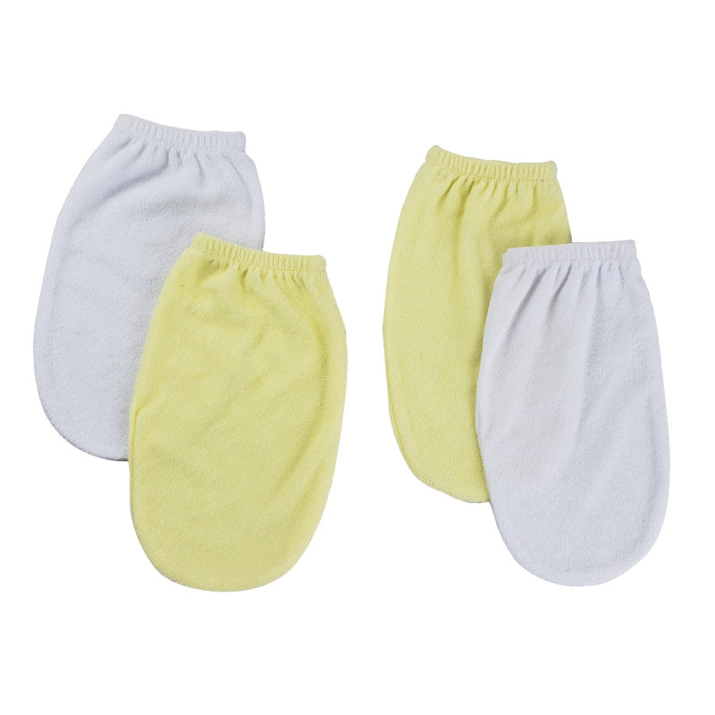 Ensemble de débarbouillettes 100% coton Archstone, Blanc / jaune