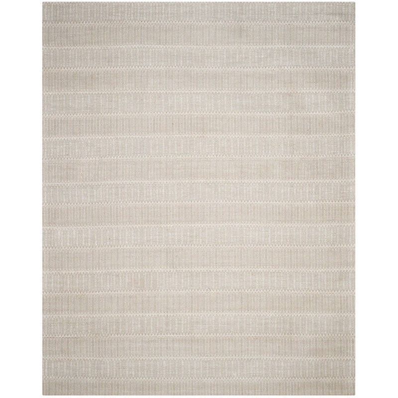 Amritpal Hand Loomed Bamboo And Viscose Striped Rug, Rectangle 8' x 10'