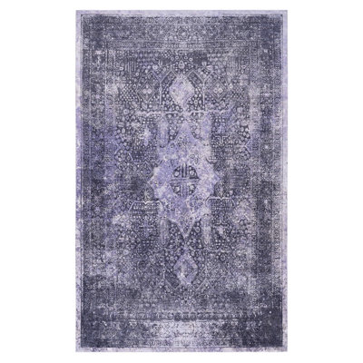 Area Rugs 9X12 For Dining Room - Machine Washable, Foldable Low-Pile Bedroom, Living Anthracite Washable Rug Bedroom Non-Shedding, Room, Kitchen