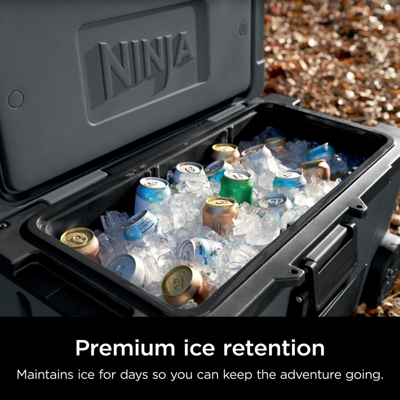 Ninja FrostVault 65qt Wheeled Cooler with Dry Zone, Integrated Fridge-Temp Dry Storage Drawer, Premium Heavy-Duty Insulated Cooler, Keeps Ice for Days, Lakeshore FB265BL