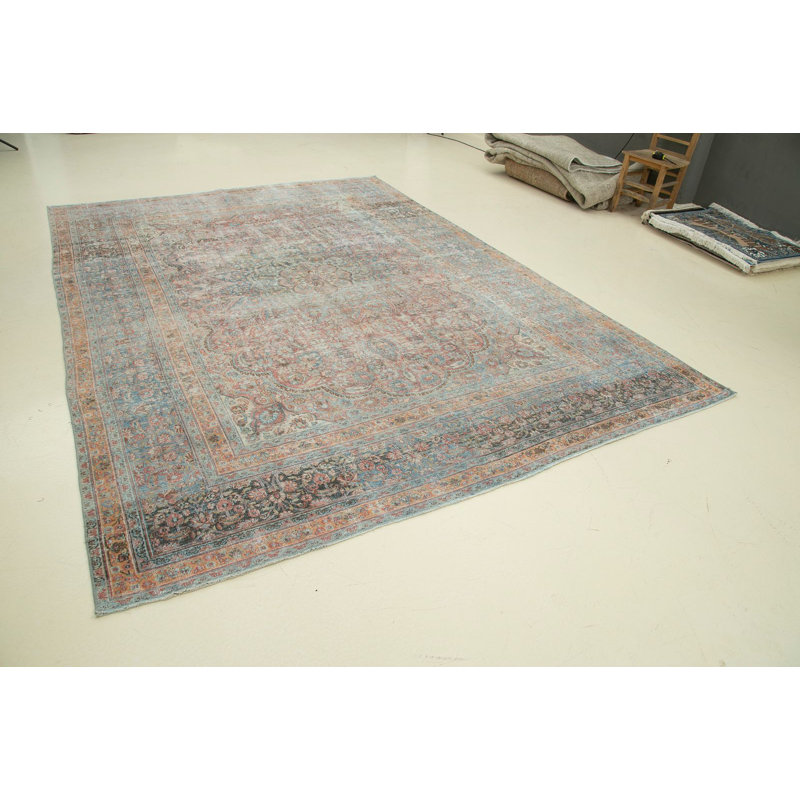 Tapis Oushak turc rétro fait à la main One-of-a-Kind 8 pi 4 po x 11 pi 9 po