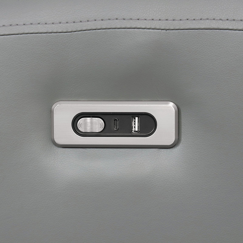 Canapé électrique en similicuir rembourré avec ports USB