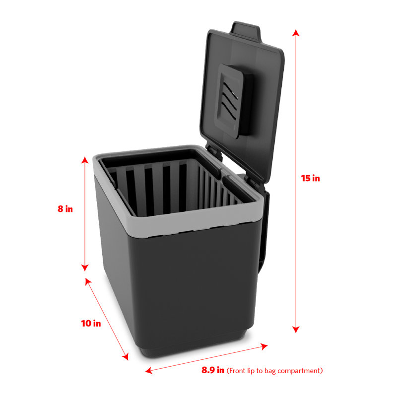 GLAD 1.5 Gallon Kitchen Compost Bin, Gray