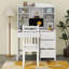 Ensemble de bureau de direction et de chaise 40 "avec bibliothèque Vintage-1906386734