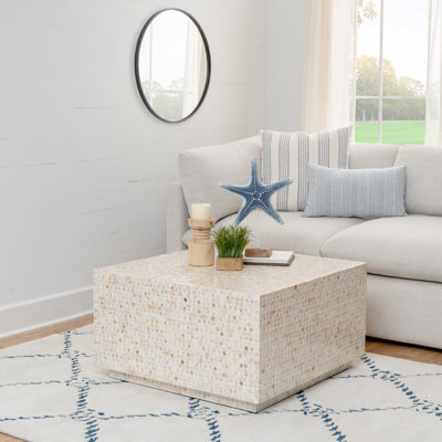 Hern Cream Capiz Square Coffee Table