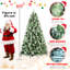 Arbre de Noël 84 pouces avec 82 branches de pin, 1348 branches, structure à charnières simple, support en métal pour décoration festive de 7 pi avec branches à installation rapide, support stable