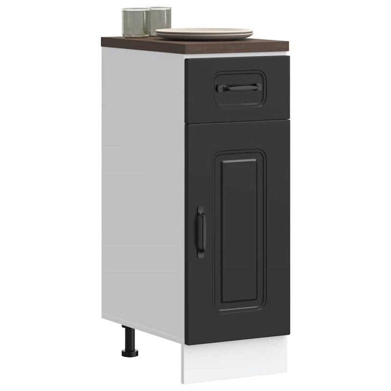 Pieds réglables en bois d'ingénierie vidaXL, H 32,09 po x l 11,81 po x P 18,11 po, Noir