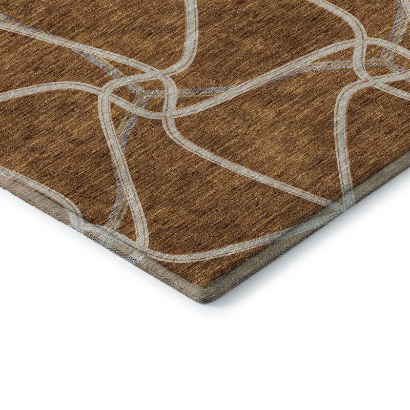 Tapis paprika de qualité supérieure lavable à la machine Prisco, Rectangle 9 pi x 12 pi