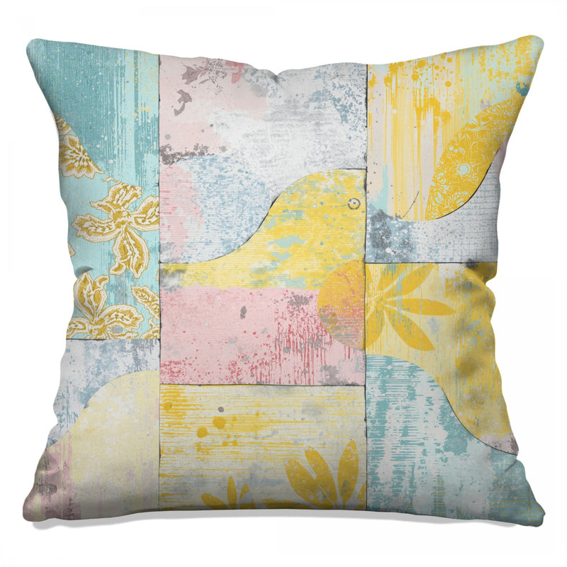 Patchwork Floral Abstract Double Sided Throw Pillows, 26 x 26 inches