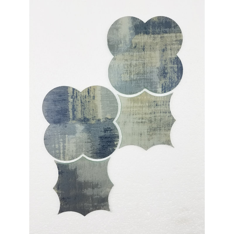 Tuscan Design 6" x 6" Glass Mosaic Wall Tile, Cement Blue/Tan