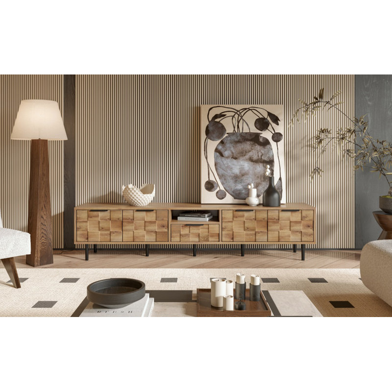 Wood TV Media with Storage