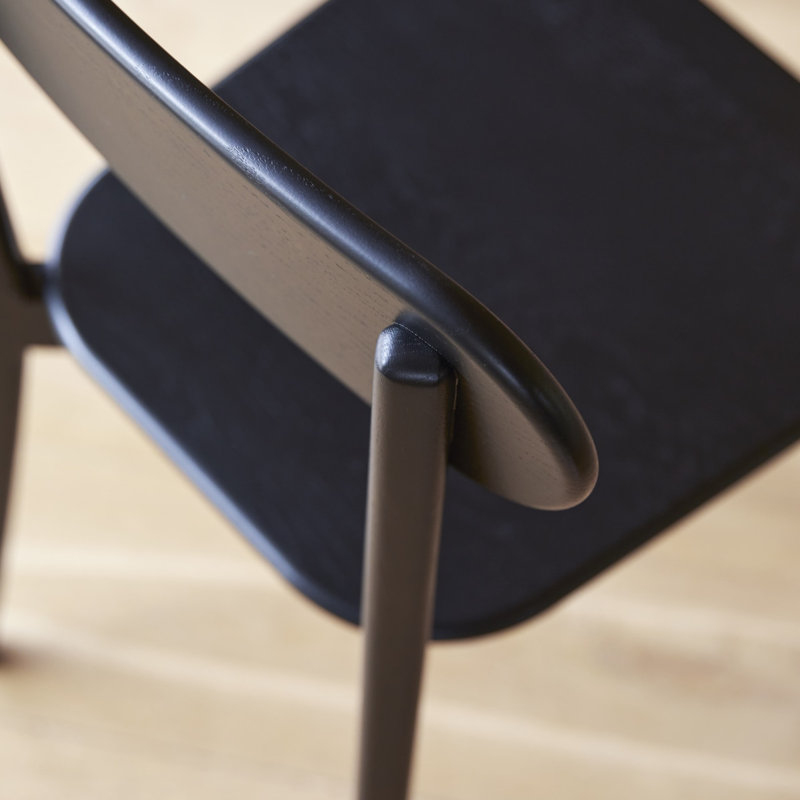 Abel Solid Oak Chairs, Black