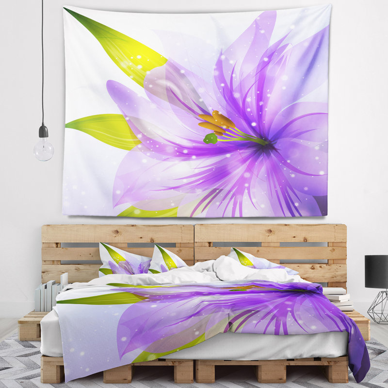 Tapisserie florale lys, H 32 po x l 39 po