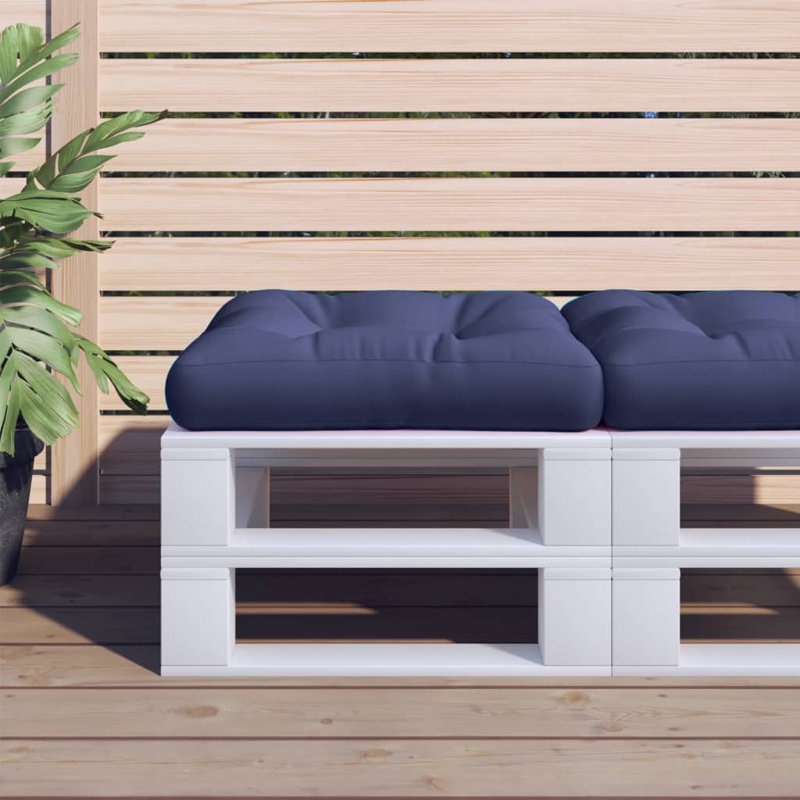 Pallet Cushion Anthracite Polyester, Navy Blue, 23.6" W x 23.6" D
