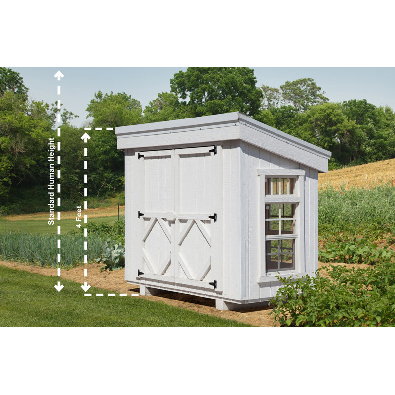 White Wooden Petite Greenhouse with Double Doors