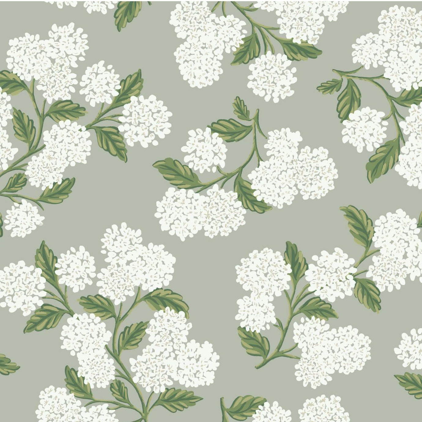 Hydrangea Wallpaper Double Roll, Gray
