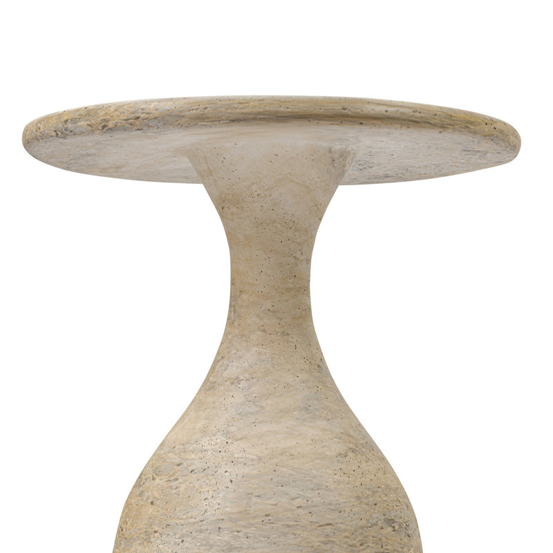 Cora End Table, Textured Sandy Gray