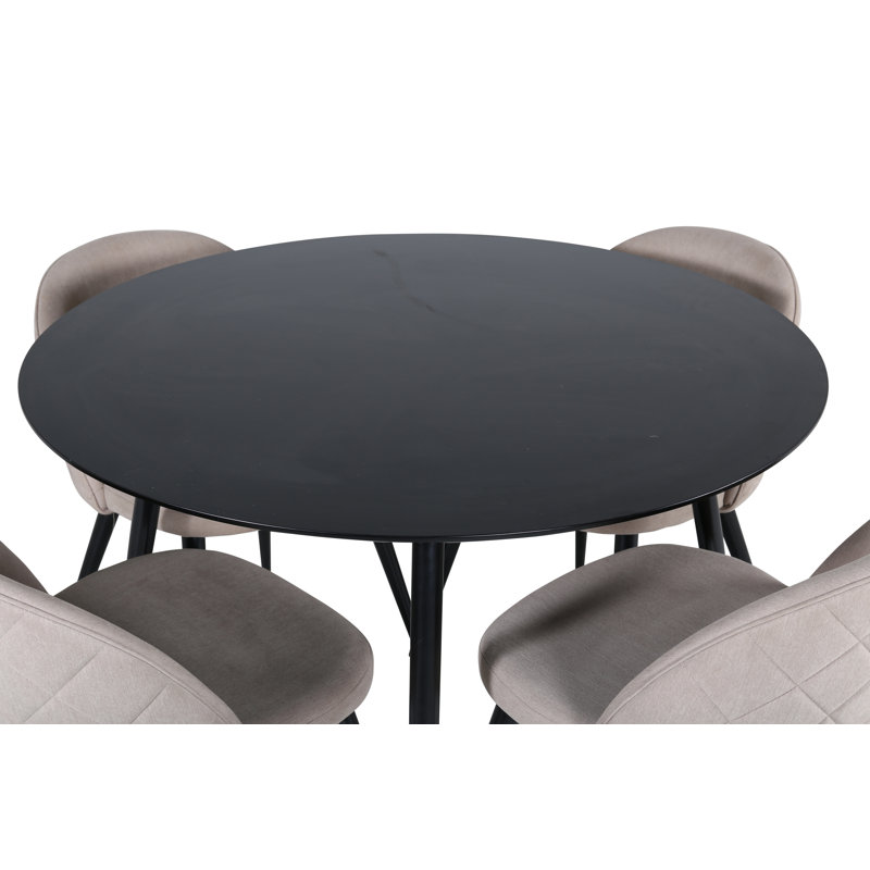 Buckelew Dining Set, Beige, Black