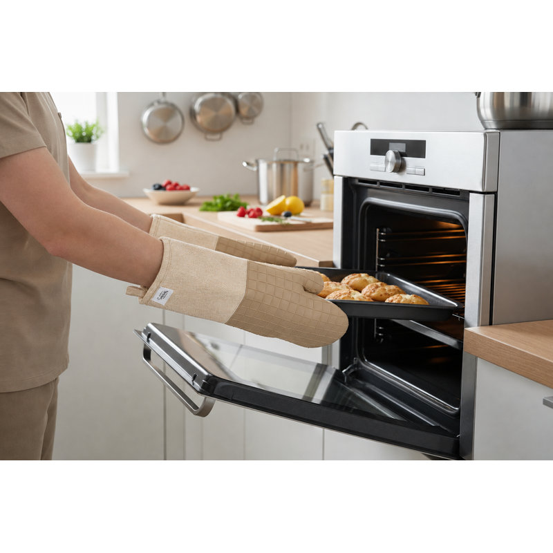 Ensemble de mitaines de four en silicone Sur La Table Kitchen Essentials, ensemble de 2 mitaines de four extra longues de 15 pouces résistantes à la chaleur, doublées en éponge avec poignée en silicone, résistant à la chaleur jusqu'à 550 ° F