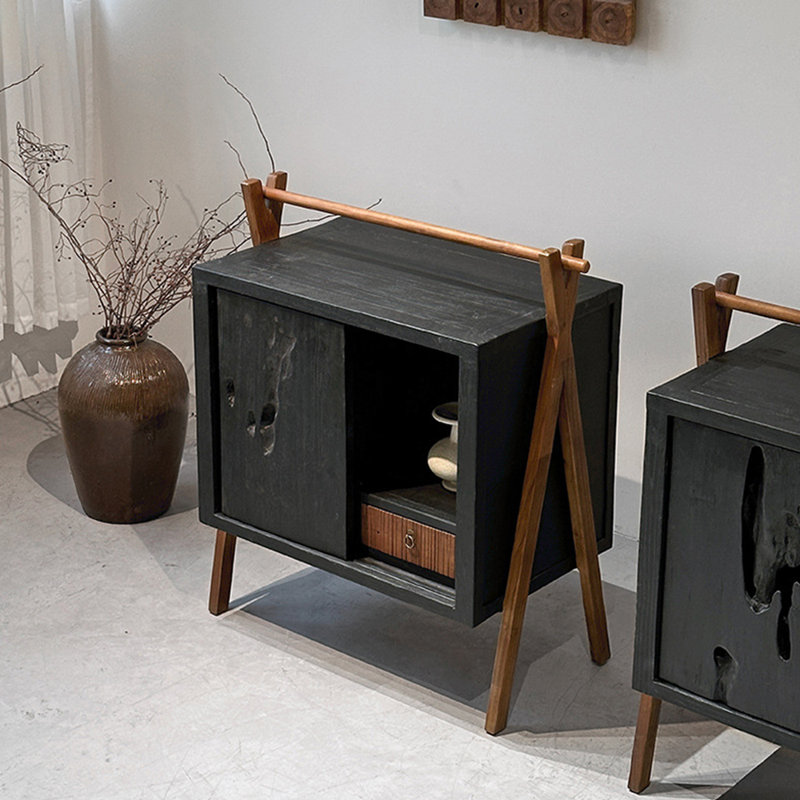 Wabi Sabi Style Carbonized Black Display Case