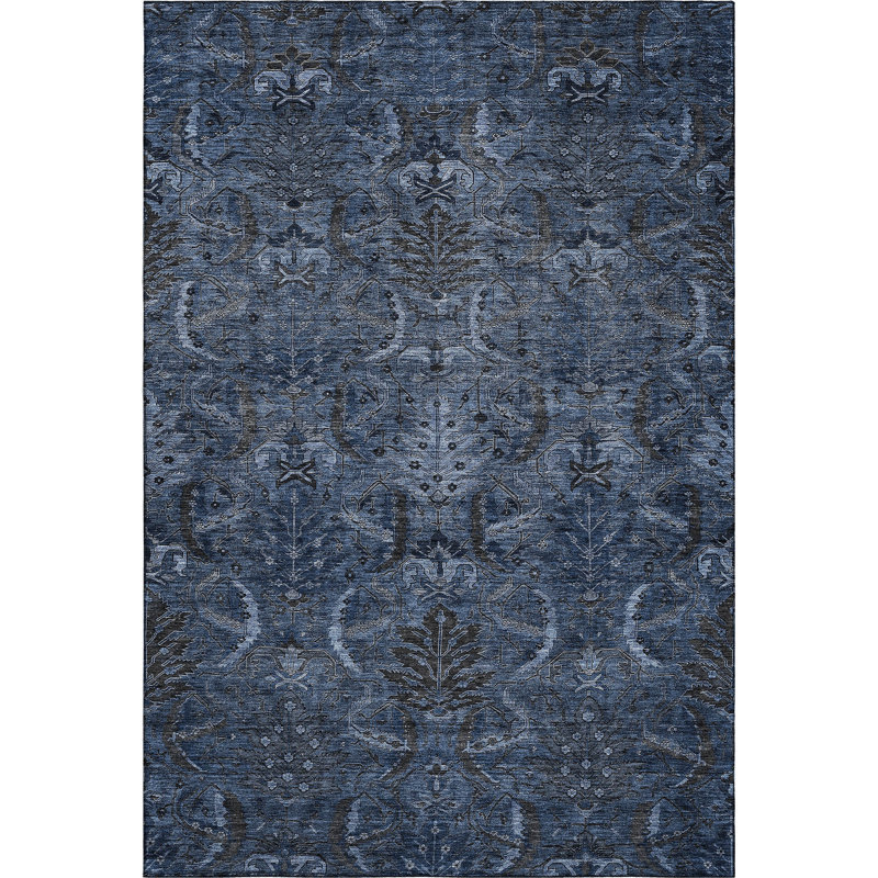 Premium Machine Washable Jamestown AMF1082 Damask Rug, Rectangle 3' x 5'
