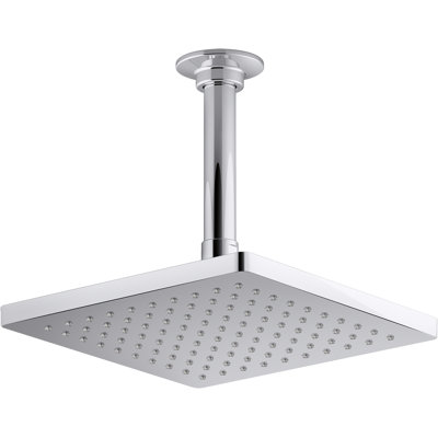 Honesty 8" Single-Function Wall or Ceiling-Mount Square Rainhead, Square Rain Showerhead 2.5 GPM