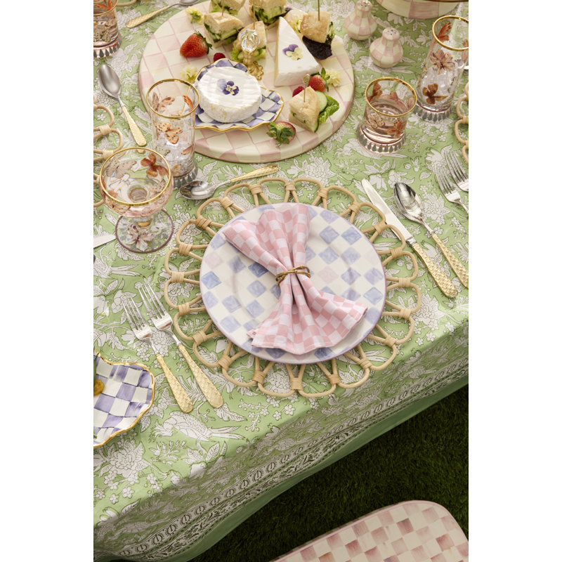 Lilac Check Dinner Plate, Purple