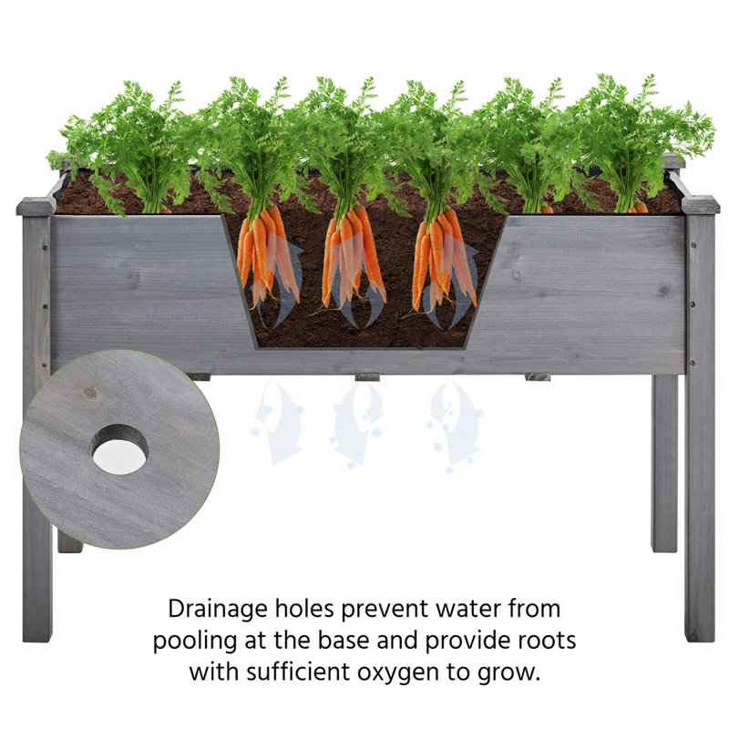 Rigney  Fir Wood Elevated Planter with Fabric Liner & Drainage Holes