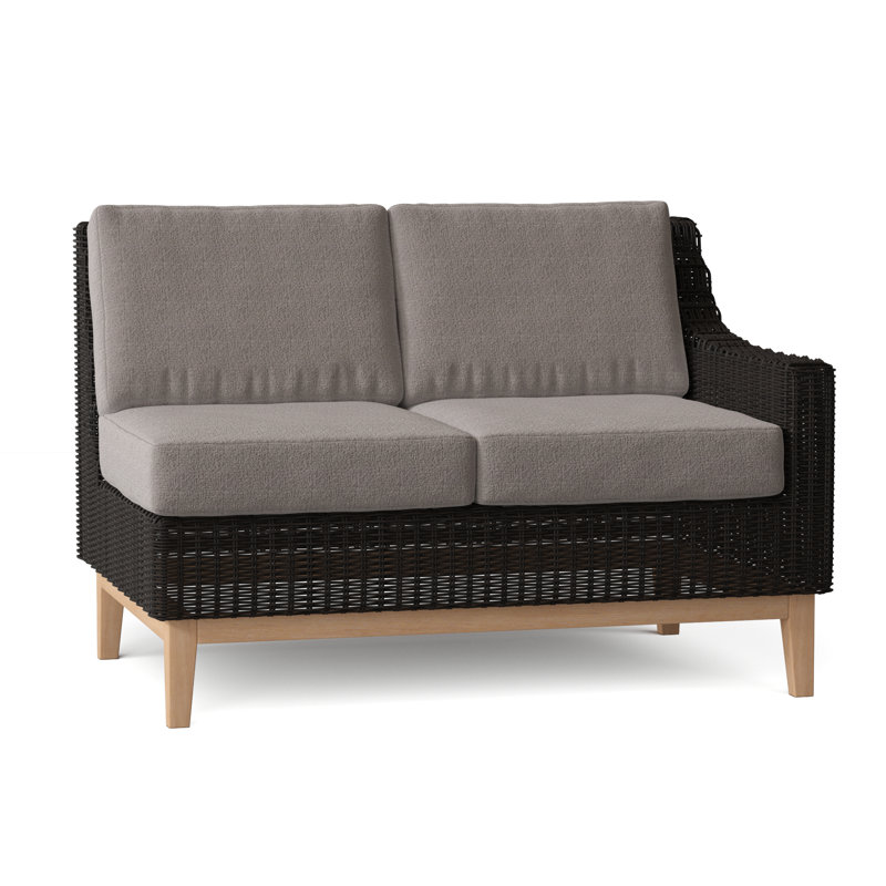 Frances Outdoor 2 - Seat Loveseat, Ash, Frances Black