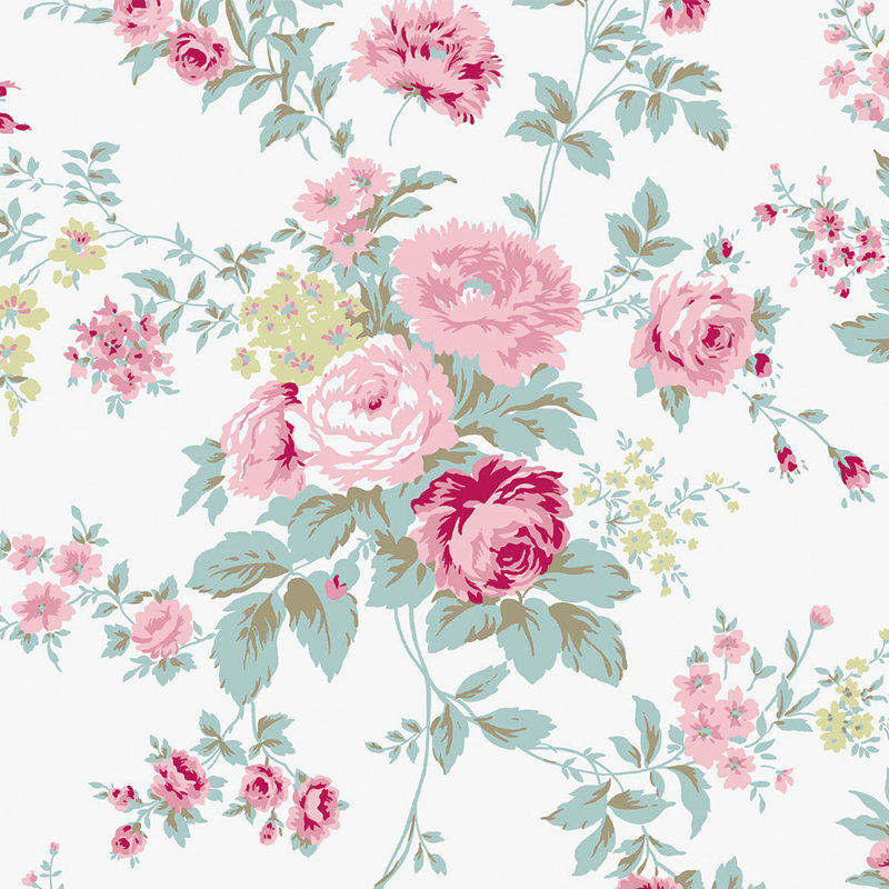 Rachel Ashwell Wild Flower Off White Wallpaper, White