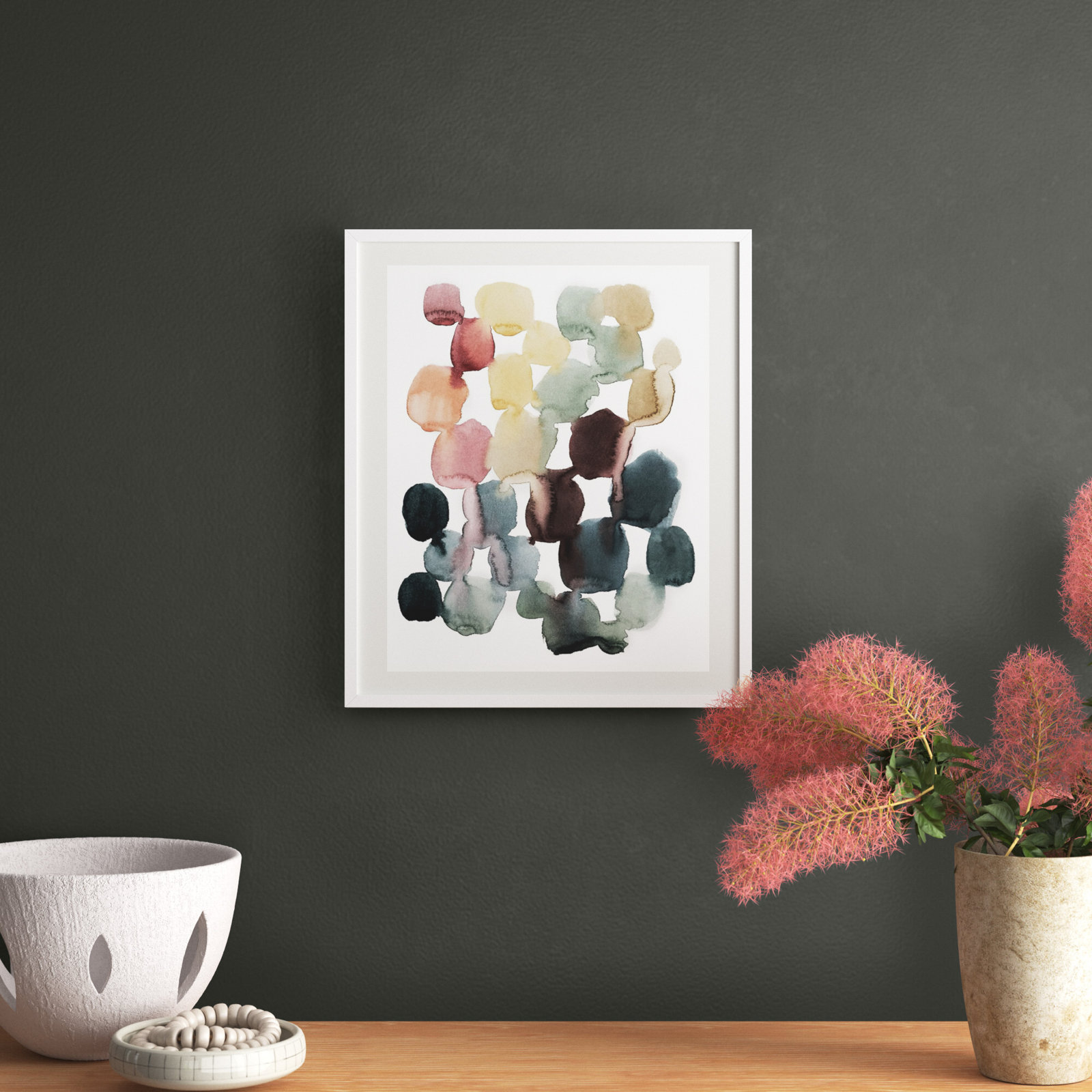 Desert Stones II by Grace Popp, White Framed Paper, 20" H x 17" W